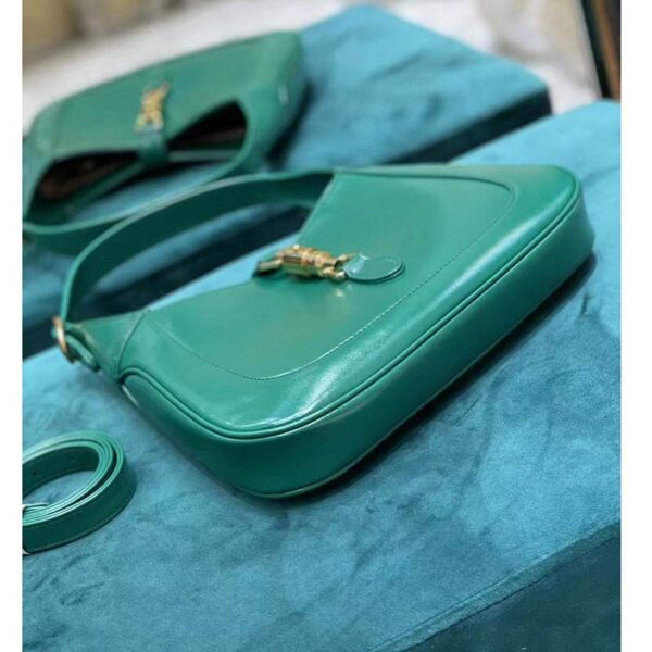Gucci Women Jackie 1961 Small Shoulder Bag Emerald Green Leather (7)