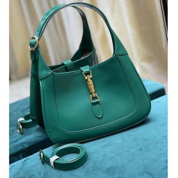 Gucci Women Jackie 1961 Small Shoulder Bag Emerald Green Leather (8)