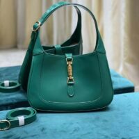 Gucci Women Jackie 1961 Small Shoulder Bag Emerald Green Leather (3)