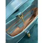 Gucci Women Jackie 1961 Small Shoulder Bag Light Blue Leather - Image 12