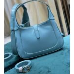 Gucci Women Jackie 1961 Small Shoulder Bag Light Blue Leather - Image 7