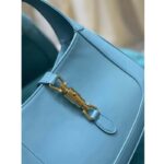Gucci Women Jackie 1961 Small Shoulder Bag Light Blue Leather - Image 8
