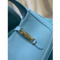 Gucci Women Jackie 1961 Small Shoulder Bag Light Blue Leather (6)