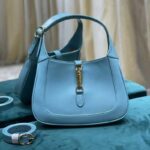 Gucci Women Jackie 1961 Small Shoulder Bag Light Blue Leather - Image 2