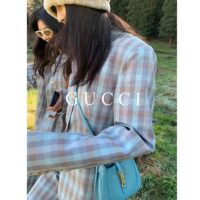 Gucci Women Jackie 1961 Small Shoulder Bag Light Blue Leather (6)