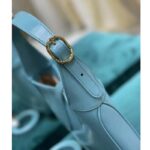 Gucci Women Jackie 1961 Small Shoulder Bag Light Blue Leather - Image 11