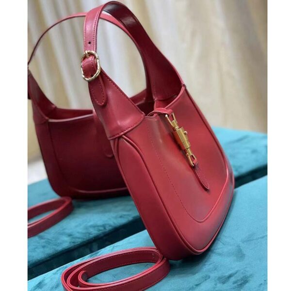 Gucci Women Jackie 1961 Small Shoulder Bag Red Leather (6)