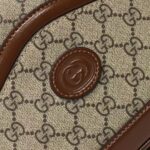 Gucci Women Large Shoulder Bag Interlocking G Beige Ebony GG Supreme Canvas - Bild 7