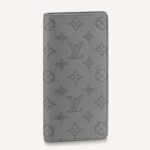 Louis Vuitton LV Unisex Brazza Wallet Anthracite Gray Monogram Shadow Calf Cowhide