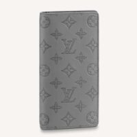 Louis Vuitton LV Unisex Brazza Wallet Anthracite Gray Monogram Shadow Calf Cowhide (5)