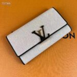 Louis Vuitton LV Unisex Capucines Wallet Natural Black Canvas Cowhide Leather - Imagen 2