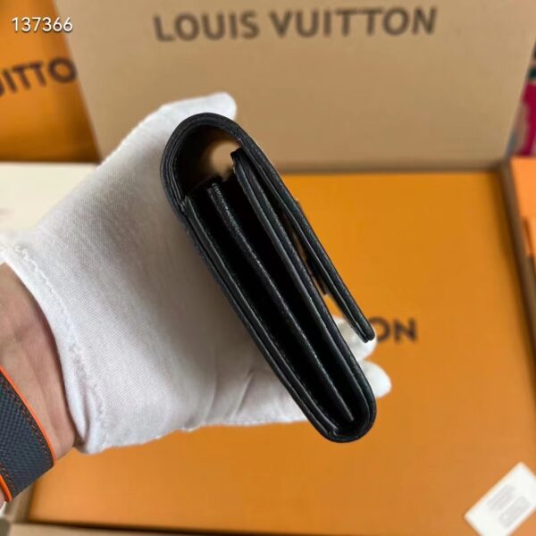 Louis Vuitton LV Unisex Capucines Wallet Natural Black Canvas Cowhide Leather (5)