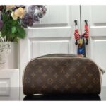 Louis Vuitton LV Unisex Dopp Kit Toilet Pouch Brown Monogram Coated Canvas - Image 2