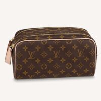 Louis Vuitton LV Unisex Dopp Kit Toilet Pouch Brown Monogram Coated Canvas (8)