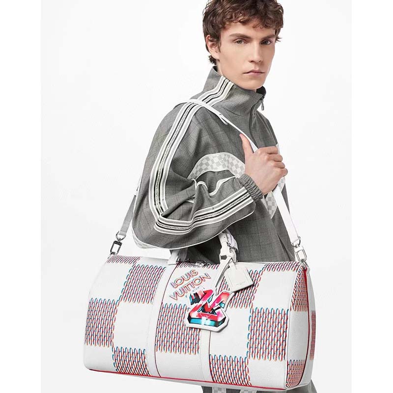 Louis Vuitton White Multicolor Damier Spray Racer Backpack Bag – The Closet