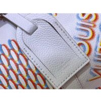 Louis Vuitton LV Unisex Keepall 50B White Damier Spray Cowhide Leather Textile Lining (2)