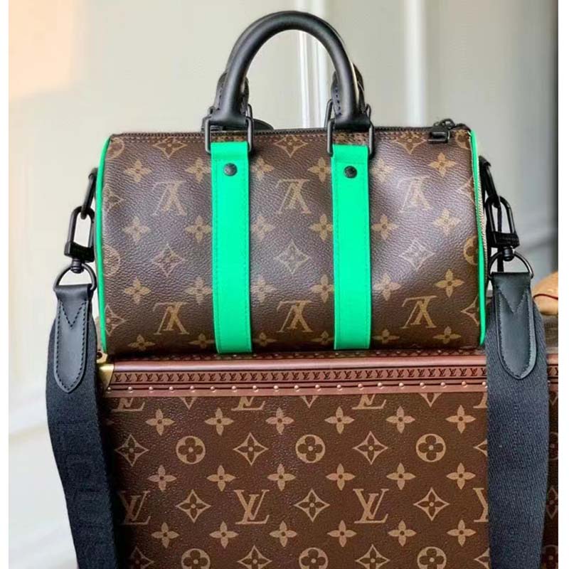 Louis Vuitton LV Unisex Keepall Bandoulière 25 Brown Green Monogram  Macassar Coated Canvas - LULUX