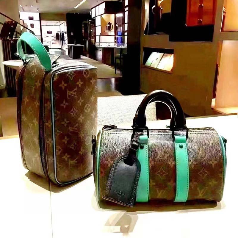 Louis Vuitton Keepall Bandouliere 25 Monogram Embossed Minty Green