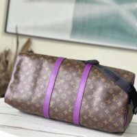 Louis Vuitton LV Unisex Keepall Bandoulière 50 Travel Bag Purple Monogram Coated Canvas (7)