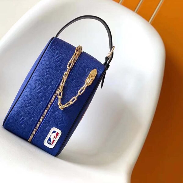 Louis Vuitton LV Unisex LV x NBA Dopp Kit Blue Embossed Taurillon Leather (9)