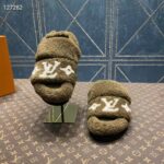 Louis Vuitton LV Unisex Paseo Flat Comfort Mule Dark Green Shearling Monogram Flowers - immagine 4