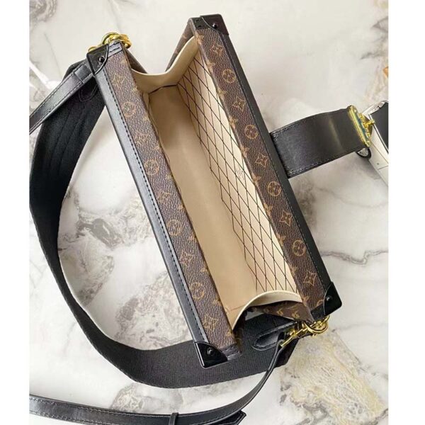 Louis Vuitton LV Unisex Petite Malle Handbag Monogram Coated Canvas Cowhide Leather (1)