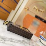 Louis Vuitton LV Unisex Petite Malle Handbag Monogram Coated Canvas Cowhide Leather - Image 3