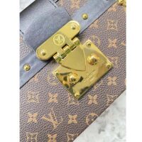 Louis Vuitton LV Unisex Petite Malle Handbag Monogram Coated Canvas Cowhide Leather (2)