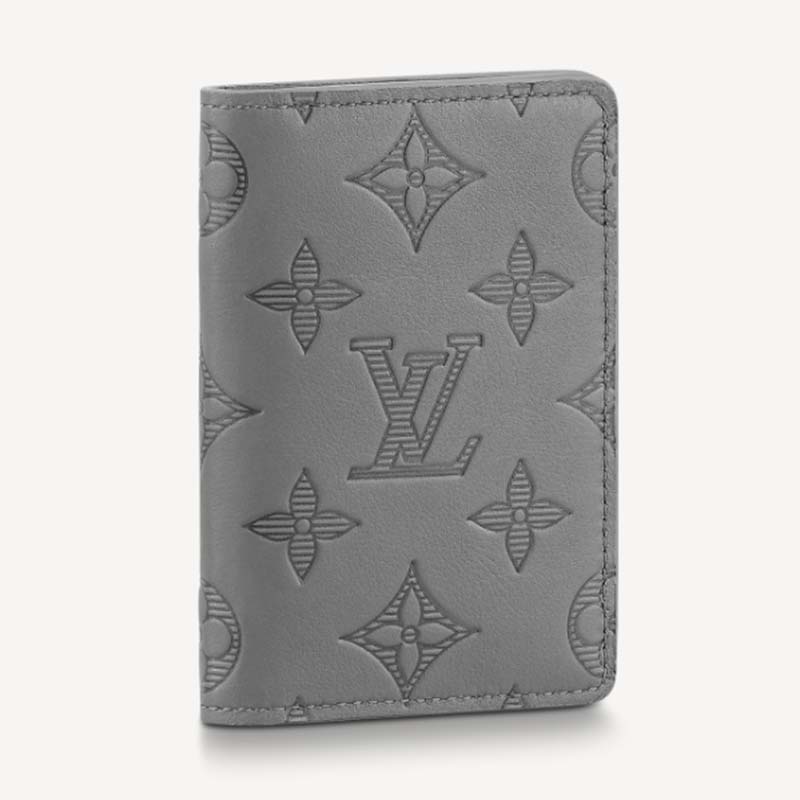 Pre-owned Louis Vuitton Pocket Organizer Monogram Titanium Grey