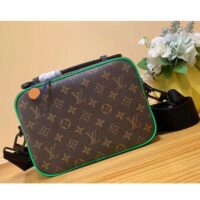 Louis Vuitton LV Unisex S Lock Messenger Brown Monogram Macassar Coated Canvas (5)