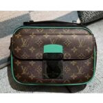 Louis Vuitton LV Unisex S Lock Messenger Brown Monogram Macassar Coated Canvas - Image 2