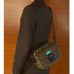 Louis Vuitton LV Unisex S Lock Messenger Brown Monogram Macassar Coated Canvas - Image 9