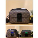 Louis Vuitton LV Unisex S Lock Messenger Brown Monogram Macassar Coated Canvas - Image 11