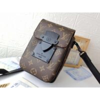 Louis Vuitton LV Unisex S-Lock Vertical Wearable Wallet Monogram Macassar Coated Canvas (1)