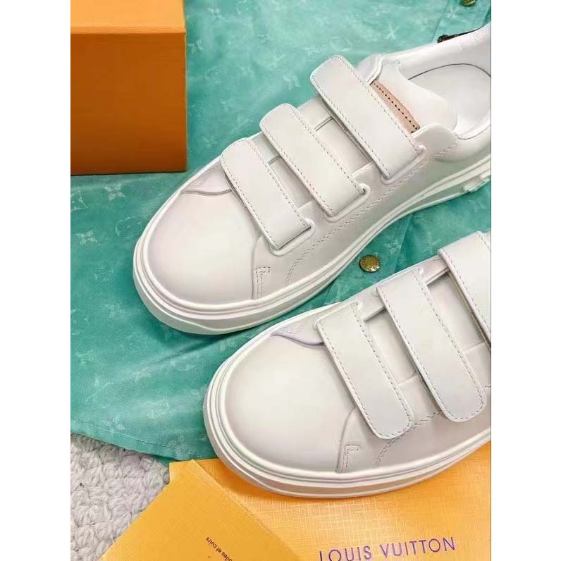 Louis Vuitton LV Women Time Out Sneaker Printed Calf Leather Light Blue -  LULUX