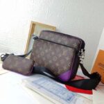 Louis Vuitton LV Unisex Trio Messenger Bag Monogram Macassar Coated Canvas Purple Cowhide - immagine 4