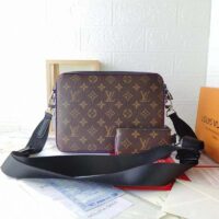 Louis Vuitton LV Unisex Trio Messenger Bag Monogram Macassar Coated Canvas Purple Cowhide (8)