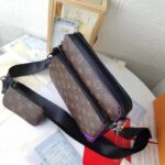Louis Vuitton LV Unisex Trio Messenger Bag Monogram Macassar Coated Canvas Purple Cowhide - immagine 6