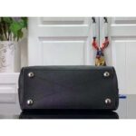 Louis Vuitton LV Unisex Why Knot MM Handbag Galet Black Perforated Mahina Calf Leather – Bild 5