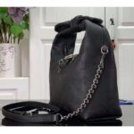 Louis Vuitton LV Unisex Why Knot MM Handbag Galet Black Perforated Mahina Calf Leather – Bild 4