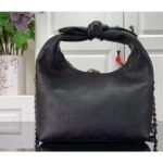 Louis Vuitton LV Unisex Why Knot MM Handbag Galet Black Perforated Mahina Calf Leather – Bild 2