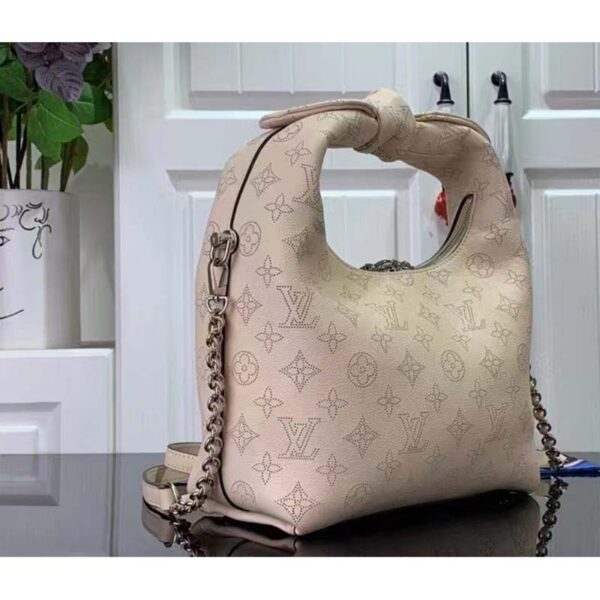 Louis Vuitton LV Unisex Why Knot PM Handbag Cream Beige Perforated Mahina Calf Leather (2)