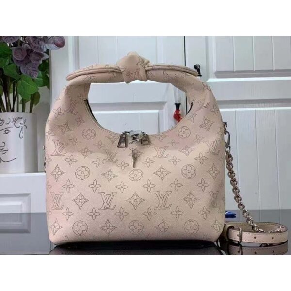 Louis Vuitton LV Unisex Why Knot PM Handbag Cream Beige Perforated Mahina Calf Leather (4)