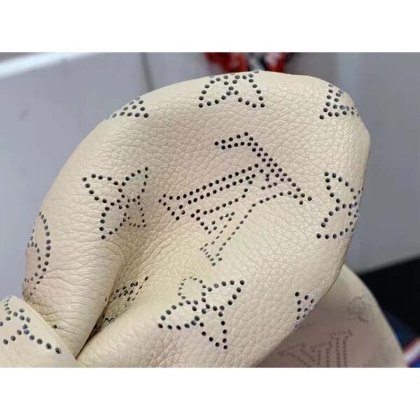 Louis Vuitton LV Unisex Why Knot PM Handbag Cream Beige Perforated Mahina Calf Leather (5)