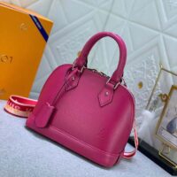 Louis Vuitton LV Women Alma BB Handbag Guimauve Purple Epi Grained Cowhide Leather (9)