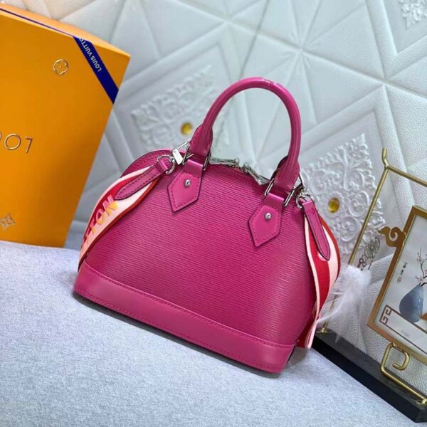 Louis Vuitton LV Women Alma BB Handbag Guimauve Purple Epi Grained Cowhide Leather (5)