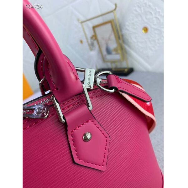 Louis Vuitton LV Women Alma BB Handbag Guimauve Purple Epi Grained Cowhide Leather (6)