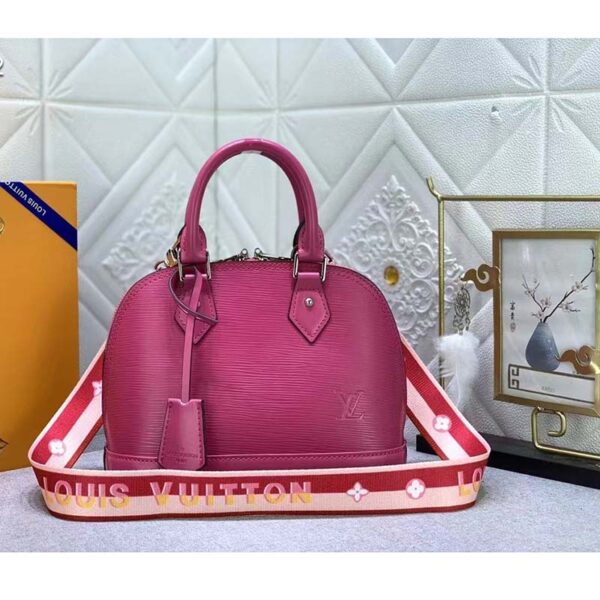 Louis Vuitton LV Women Alma BB Handbag Pink Epi Grained Cowhide Leather (5)