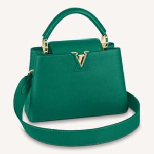 Louis Vuitton LV Women Capucines BB Handbag Green Taurillon Leather