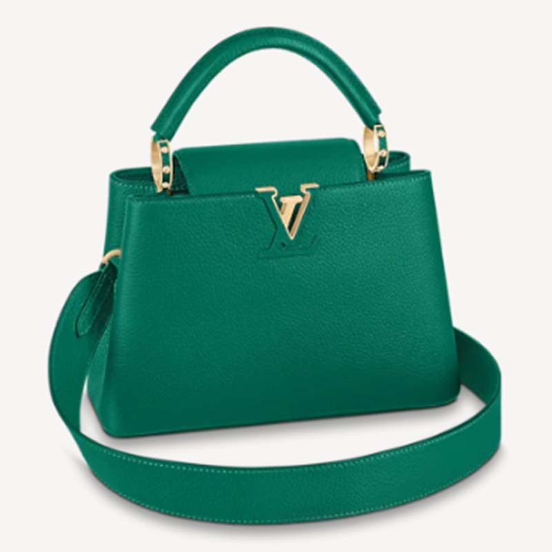 Capucines leather handbag Louis Vuitton Green in Leather - 37690681
